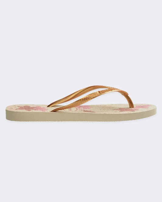 Havaianas Slim Organic Bege Dourado